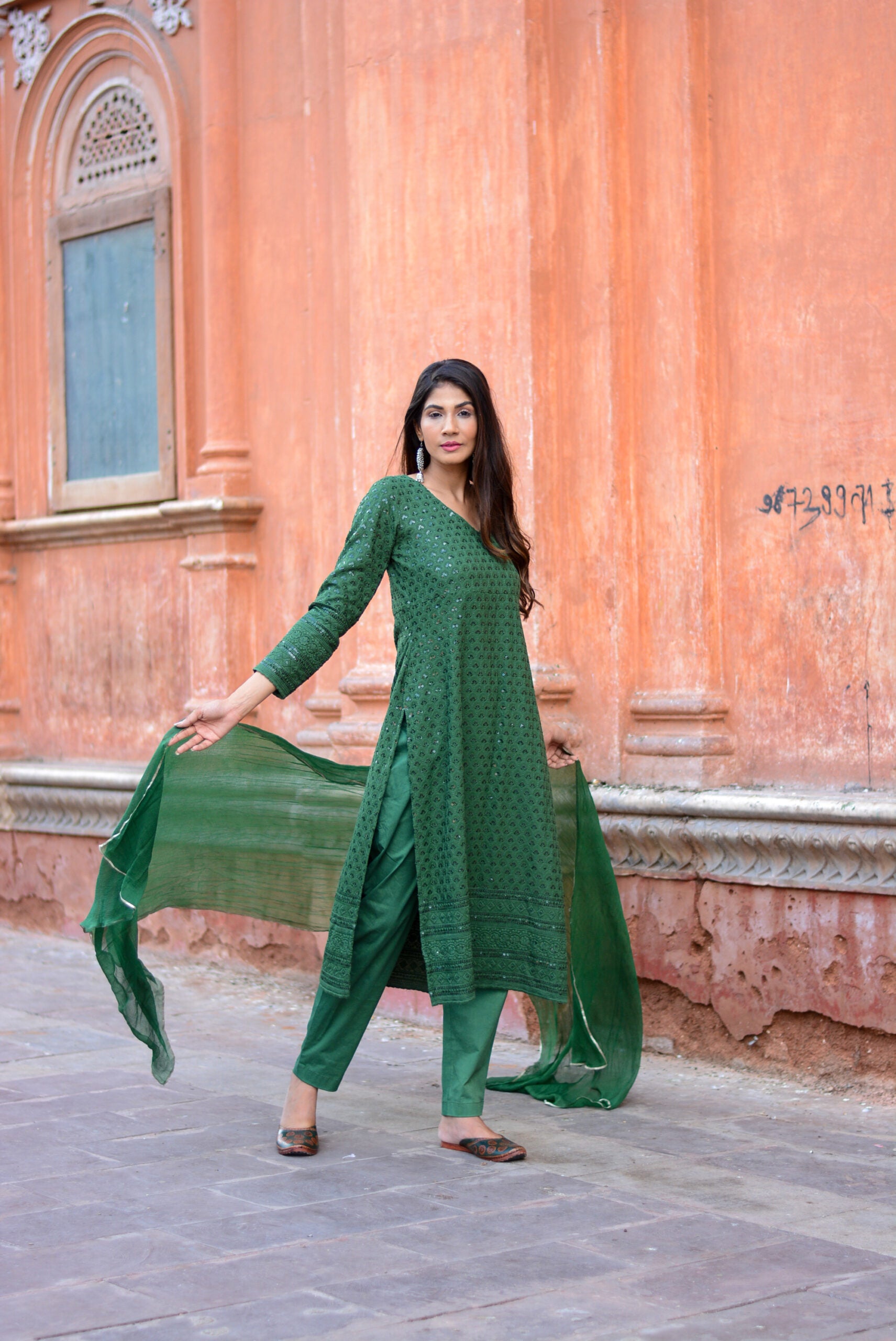 Chikankari suit set - Three piece