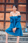 MOH The eternal dhaga- Solid Summer Puffy B knot Dress