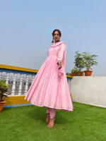 MOH  The eternal dhaga- Taffy pink anagrakha anarkali suit set