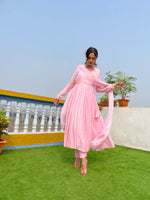 MOH  The eternal dhaga- Taffy pink anagrakha anarkali suit set