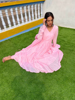 MOH  The eternal dhaga- Taffy pink anagrakha anarkali suit set